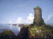 Thomas Cole, Italian Coast Scene with Ruined Tower